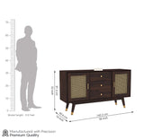 Wynthralis Sheesham Wood Cabinet and Sideboard (Walnut Finish)