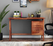 Brenvian Sheesham Wood Study Table (Honey Finish)