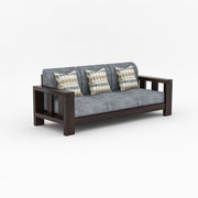 Outer 5 Seater Solid Wood Sofa (Walnut Finish)