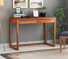 Alverion Sheesham Wood Study Table (Honey Finish)