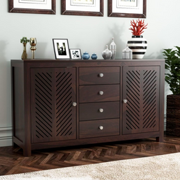 Uxenthor Sheesham Wood Cabinet and Sideboard (Walnut Finish)