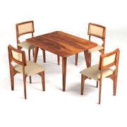 Onyxello Sheesham Wood Dining Set 4 Seater (Honey Finish)