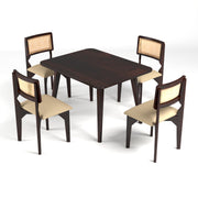 Onyxello Sheesham Wood Dining Set 4 Seater (Walnut Finish)