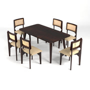 Onyxello Sheesham Wood Dining Set 6 Seater (Walnut Finish)