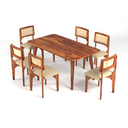 Onyxello Sheesham Wood Dining Set 6 Seater (Honey Finish)