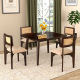 Onyxello Sheesham Wood Dining Set 4 Seater (Walnut Finish)
