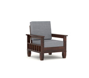 Fenwick 6 Seater Solid Wood Sofa (Walnut Finish)