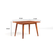 Onyxello Sheesham Wood Dining Set 4 Seater (Honey Finish)