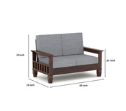 Fenwick 6 Seater Solid Wood Sofa (Walnut Finish)