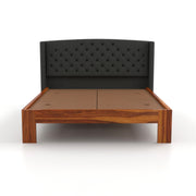 Jilvueen Sheesham Wood King Size Bed Without Storage (Honey Finish)