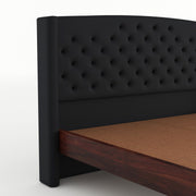 Jilvueen Sheesham Wood Queen Size Bed Without Storage (Walnut Finish)