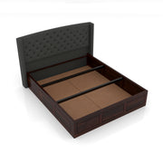 Jilvueen Sheesham Wood King Size Bed With Storage (Walnut Finish)