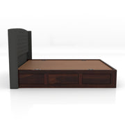 Jilvueen Sheesham Wood King Size Bed With Storage (Walnut Finish)