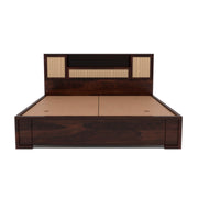 Truxuen Sheesham Wood Queen Size Bed Without Storage (Walnut Finish)