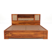 Truxuen Sheesham Wood King Size Bed Without Storage (Honey Finish)