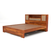 Truxuen Sheesham Wood King Size Bed Without Storage (Honey Finish)
