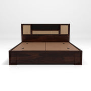 Truxuen Sheesham Wood Queen Size Bed With Storage (Walnut Finish)