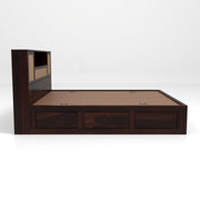 Truxuen Sheesham Wood King Size Bed With Storage (Walnut Finish)