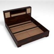 Truxuen Sheesham Wood King Size Bed With Storage (Walnut Finish)