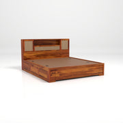 Truxuen Sheesham Wood King Size Bed With Storage (Honey Finish)