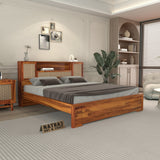 Truxuen Sheesham Wood Queen Size Bed Without Storage (Honey Finish)