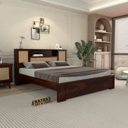 Truxuen Sheesham Wood Queen Size Bed Without Storage (Walnut Finish)