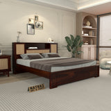 Truxuen Sheesham Wood King Size Bed Without Storage (Walnut Finish)