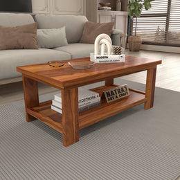 Ilventhor Sheesham Wood Center Table (Honey Finish)