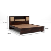 Truxuen Sheesham Wood King Size Bed Without Storage (Walnut Finish)