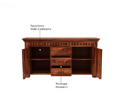 Joventhis Sheesham Wood Cabinet and Sideboard (Honey Finish)