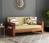 Jenthoris 2 Seater Solid Wood Sofa (Honey Finish)