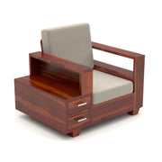 Jorvian Mossy 5 Seater Solid Wood Sofa (Honey Finish)