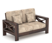 X-Sofa 2 Seater Solid Wood Sofa (Walnut Finish)