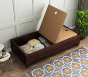 Velthanis Sheesham Wood Storage Divan with Mattress (Walnut Finish)