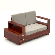 Jorvian Mossy 2 Seater Solid Wood Sofa (Honey Finish)