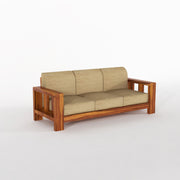 Outer 6 Seater Solid Wood Sofa (Honey Finish)