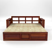 Devyash Sheesham Wood 3 Seater Sofa Bed With Storage (Honey Finish)