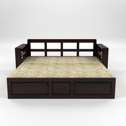 Devyash Sheesham Wood 3 Seater Sofa Bed With Storage (Walnut Finish)