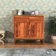 Thorlentis Sheesham Wood Cabinet and Sideboard (Honey Finish)
