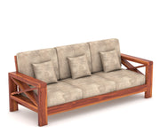 X-Sofa 6 Seater Solid Wood Sofa (Honey Finish)