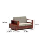 Jorvian Mossy 6 Seater Solid Wood Sofa (Honey Finish)