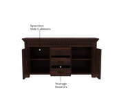 Joventhis Sheesham Wood Cabinet and Sideboard (Walnut Finish)