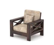 X-Sofa 1 Seater Solid Wood Sofa (Walnut Finish)
