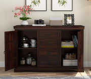 Xorven Sheesham Wood Cabinet and Sideboard (Walnut Finish)