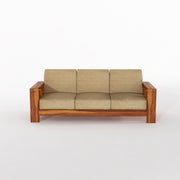 Outer 6 Seater Solid Wood Sofa (Honey Finish)