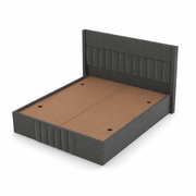 NATRAJ ART & CRAFT Solid Wood Queen Size Upholstered Bed with Box Storage | Luxury Double Bed Cot with Premium Cushioned High Headboard & Diamond Quilted Footboard | Modern Bedroom Furniture