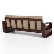 Curve 7 Seater Solid Wood Sofa (Walnut Finish)