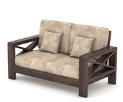 X-Sofa 2 Seater Solid Wood Sofa (Walnut Finish)