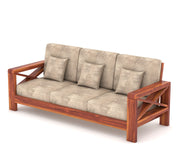 X-Sofa 3 Seater Solid Wood Sofa (Honey Finish)