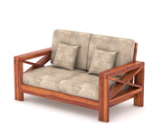 X-Sofa 2 Seater Solid Wood Sofa (Honey Finish)